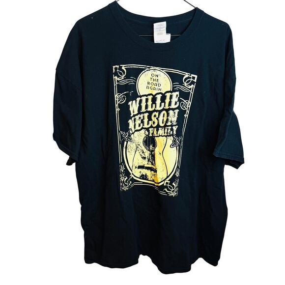 Willie Nelson & Family 2008 T-Shirt Black Concert Tour On The Road Again 2XL - Picture 1 of 4